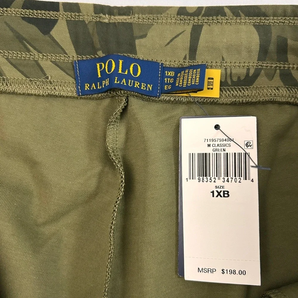 Polo Ralph Lauren‎ Sweatpants Jogger Mens 1XB Green Camo Tropical MSRP $198 NWT